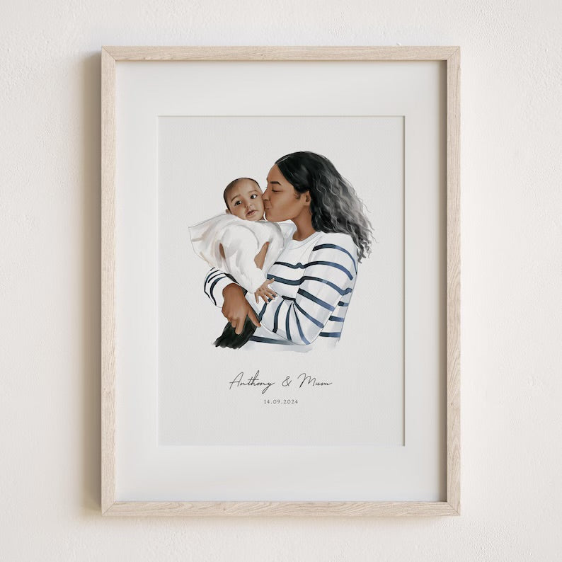 Retrato Personalizado de Familia - Hechas a Mano
