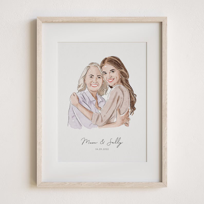 Retrato Personalizado de Familia - Hechas a Mano