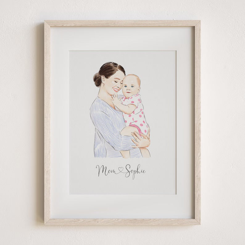 Retrato Personalizado de Familia - Hechas a Mano