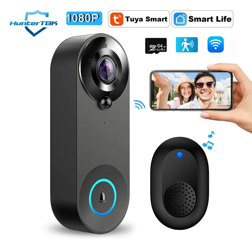 1080P Smart Video Doorbell with Motion Alerts & Night Vision