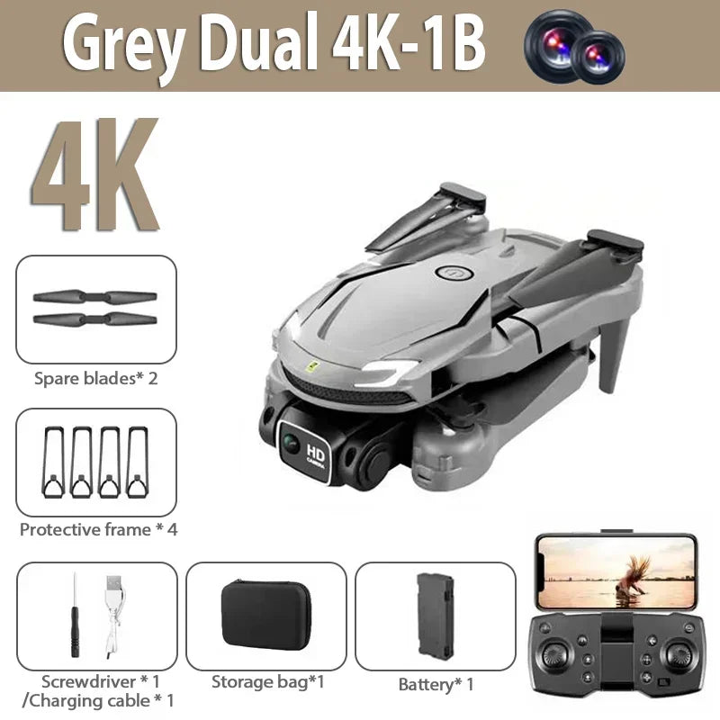4K Dual Camera Drone Pro – Ultra HD, Estabilizador, Plegable y con Retorno Inteligente