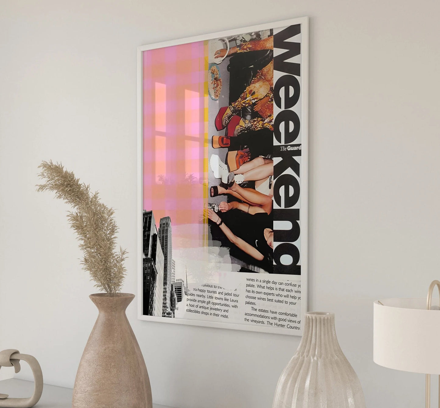 New York City Retro Art Print - Hand made