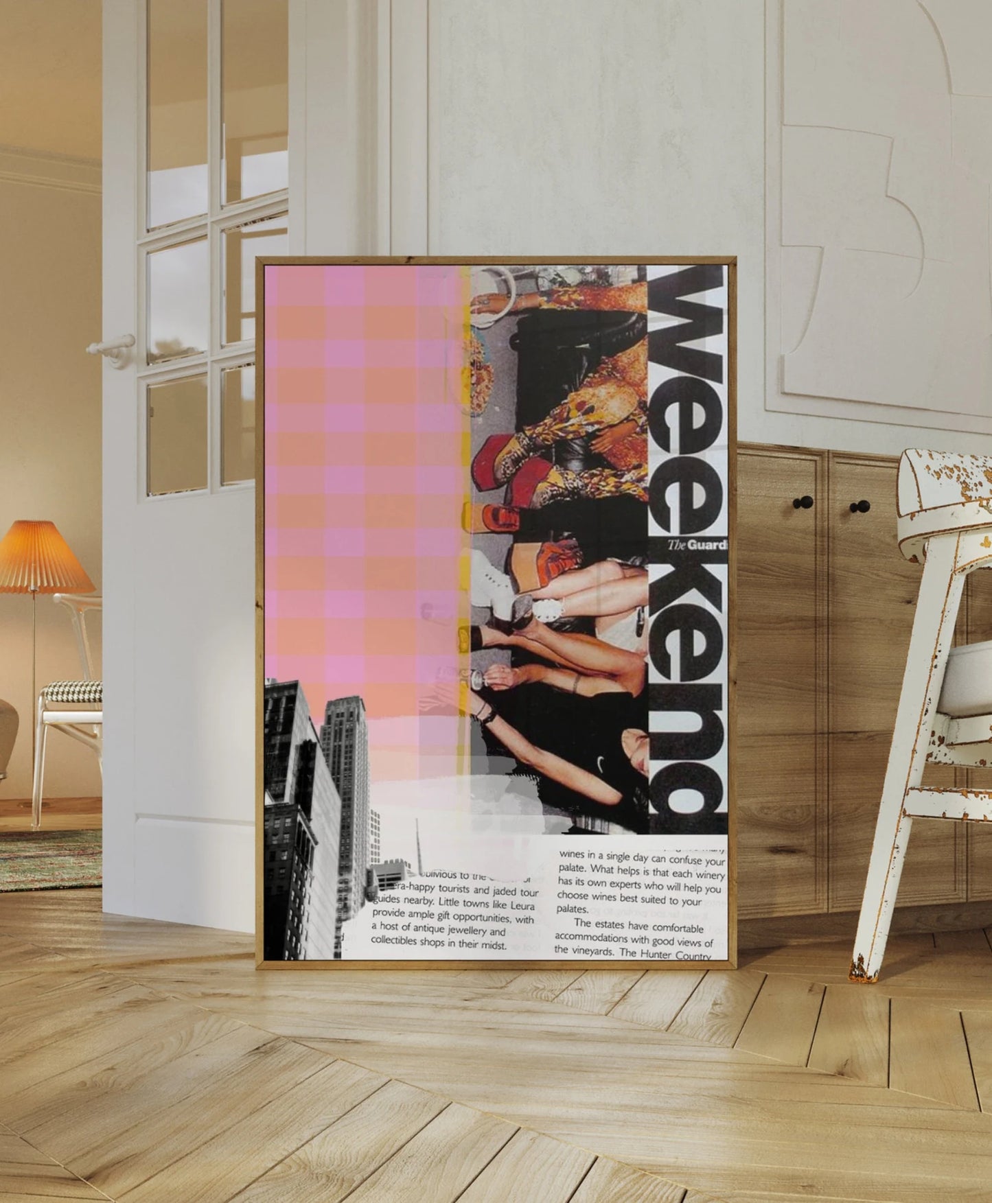 New York City Retro Art Print - Hand made