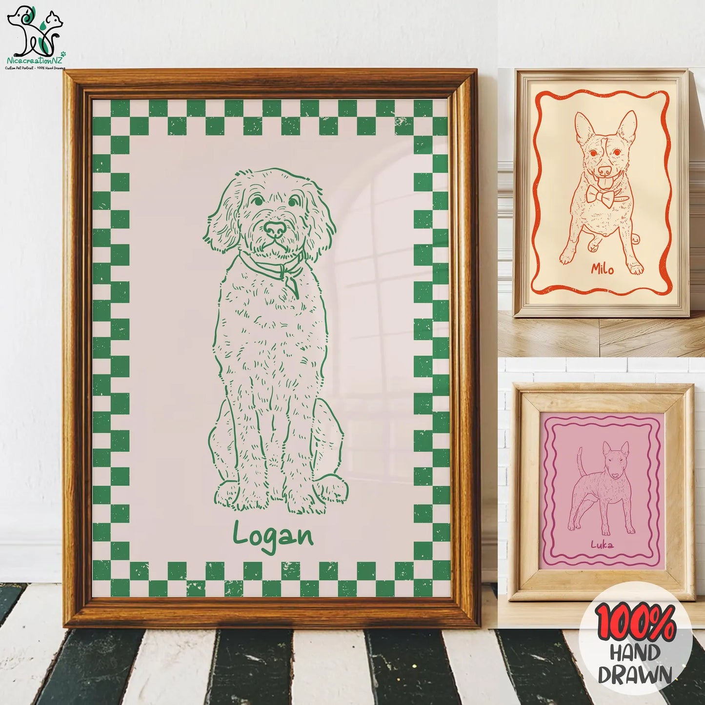 Custom Funky Pet Portrait - Hand made