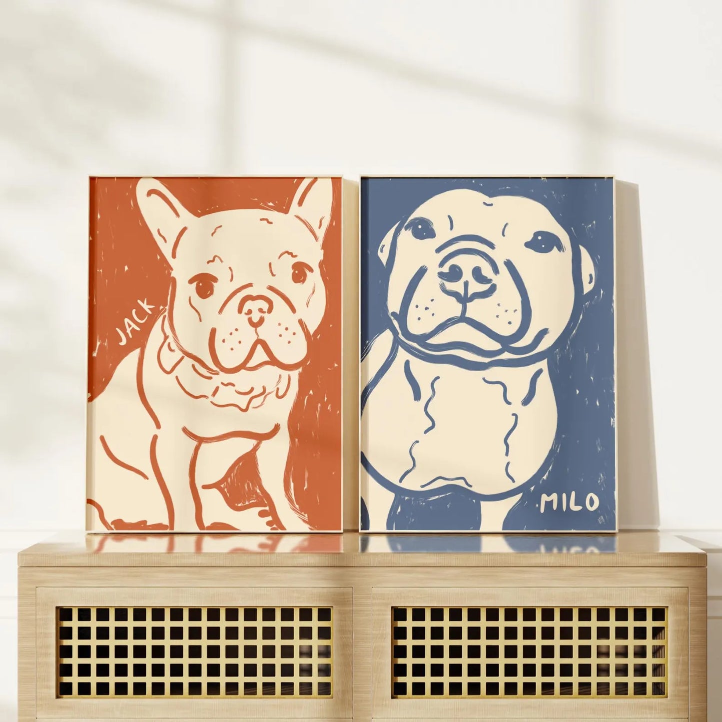 Modern Custom Dog Portrait - Hand made