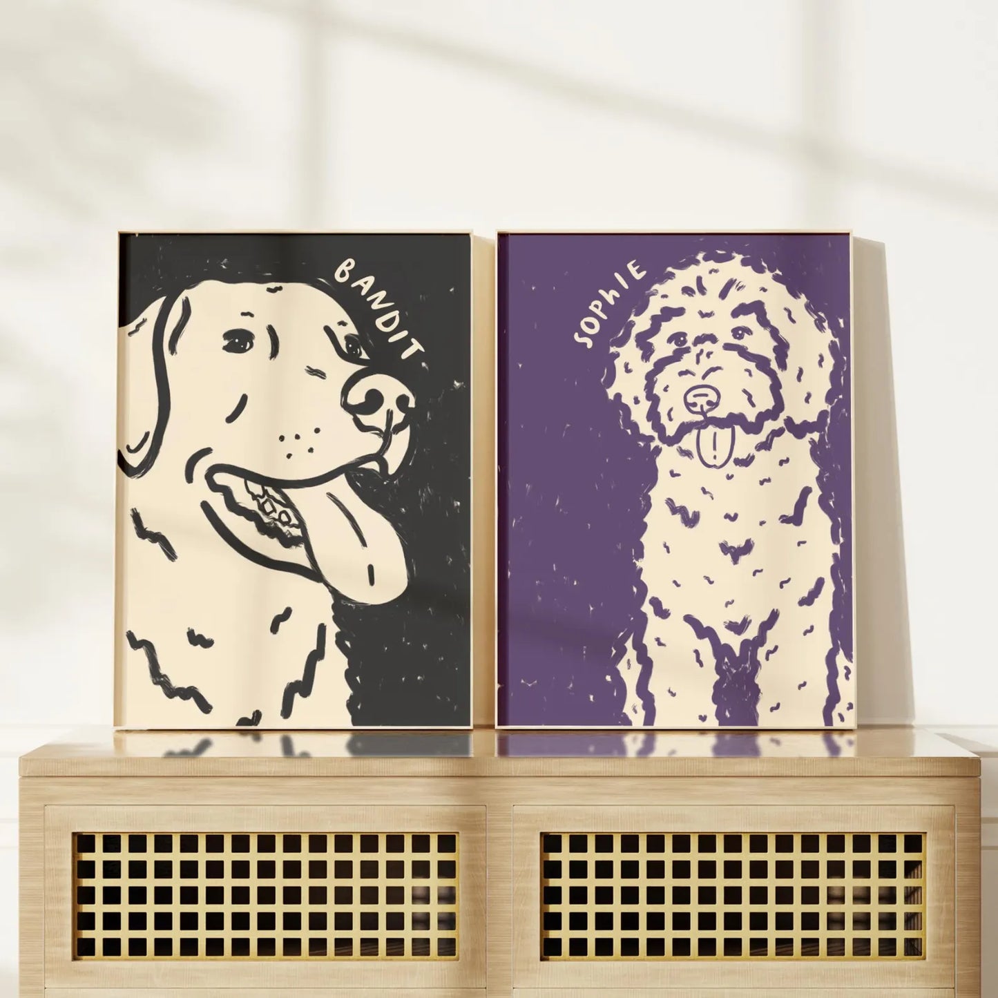 Modern Custom Dog Portrait - Hand made