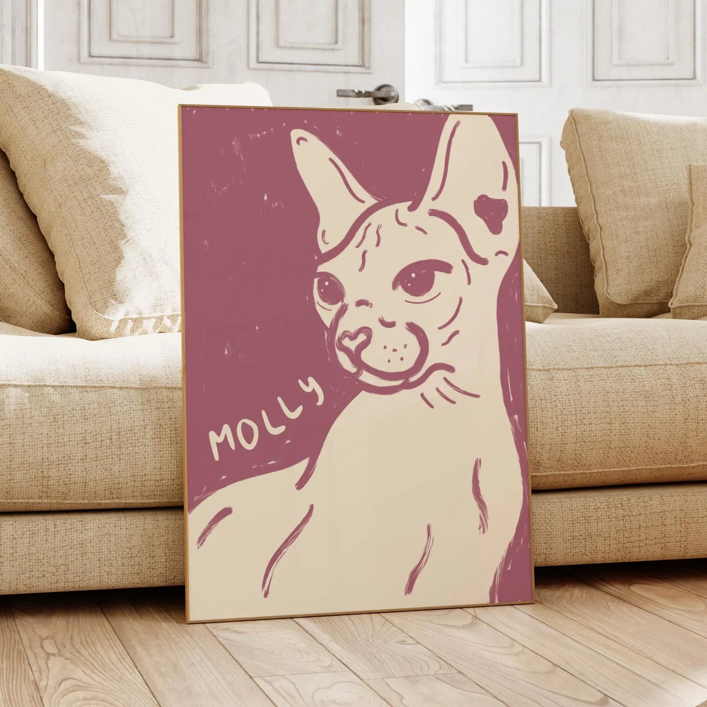 Modern Custom Dog Portrait - Hand made