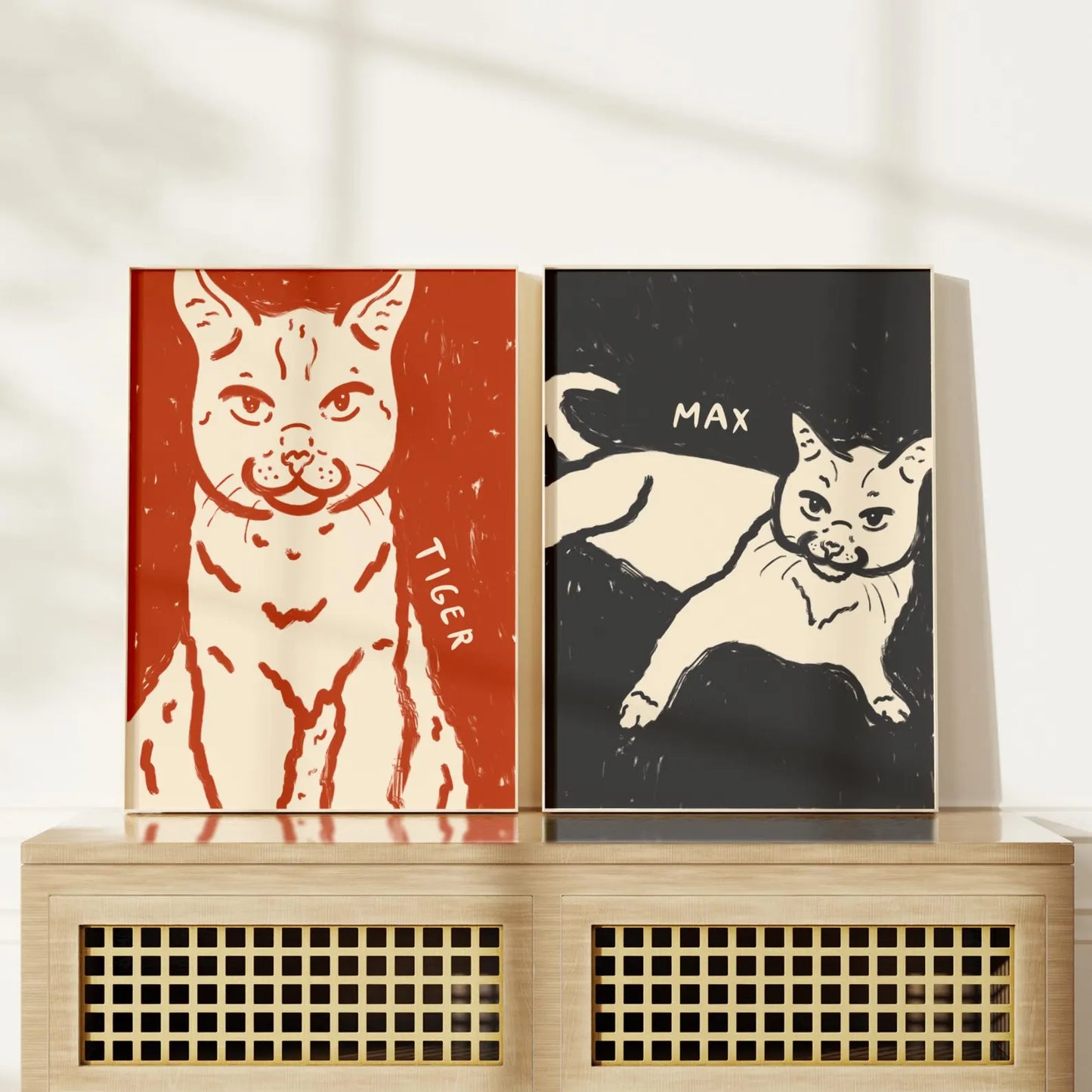 Modern Custom Dog Portrait - Hand made