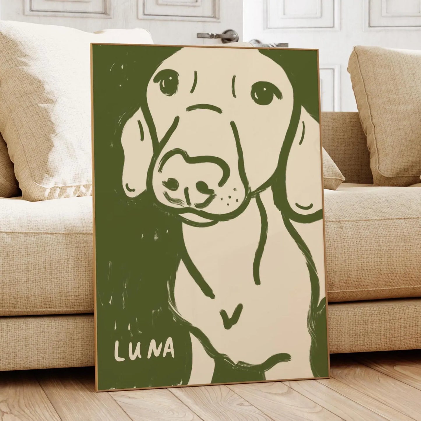 Modern Custom Dog Portrait - Hand made