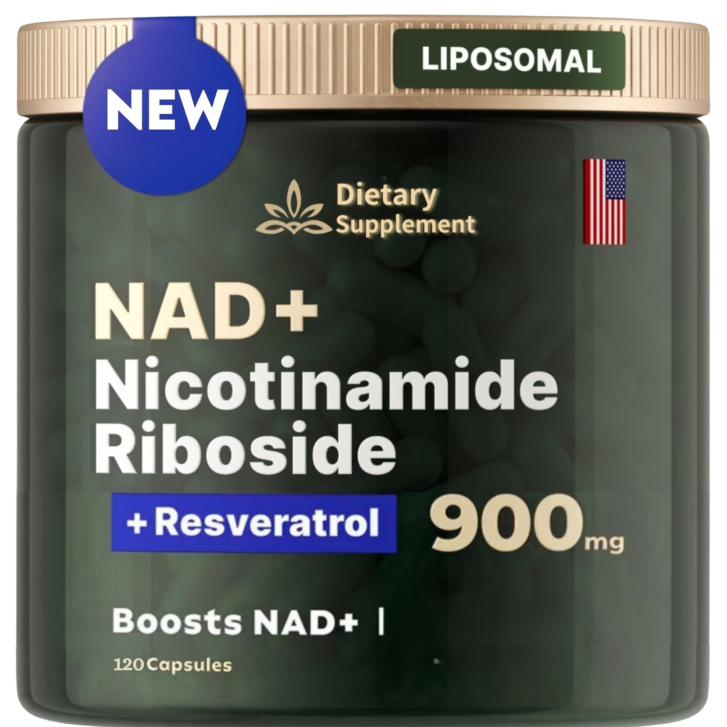 Supplement alternative - Liposomal Nicotinamide Riboside, Resveratrol, Quercetin - High-purity NR900-NAD+ Supplement - 80 capsules, the dietary vitamin chosen by all women for youthful Light Beige, Mother's Day gift to mother