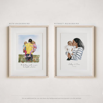 Retrato Personalizado de Familia - Hechas a Mano