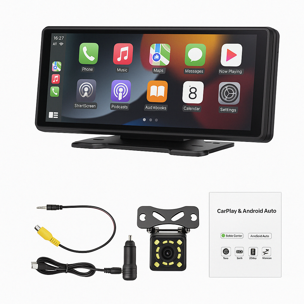 Portable BT Touch Srceen Wireless Carplay Android Auto Car Radio for Apple Or Android Video