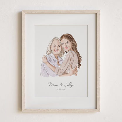 Retrato Personalizado de Familia - Hechas a Mano