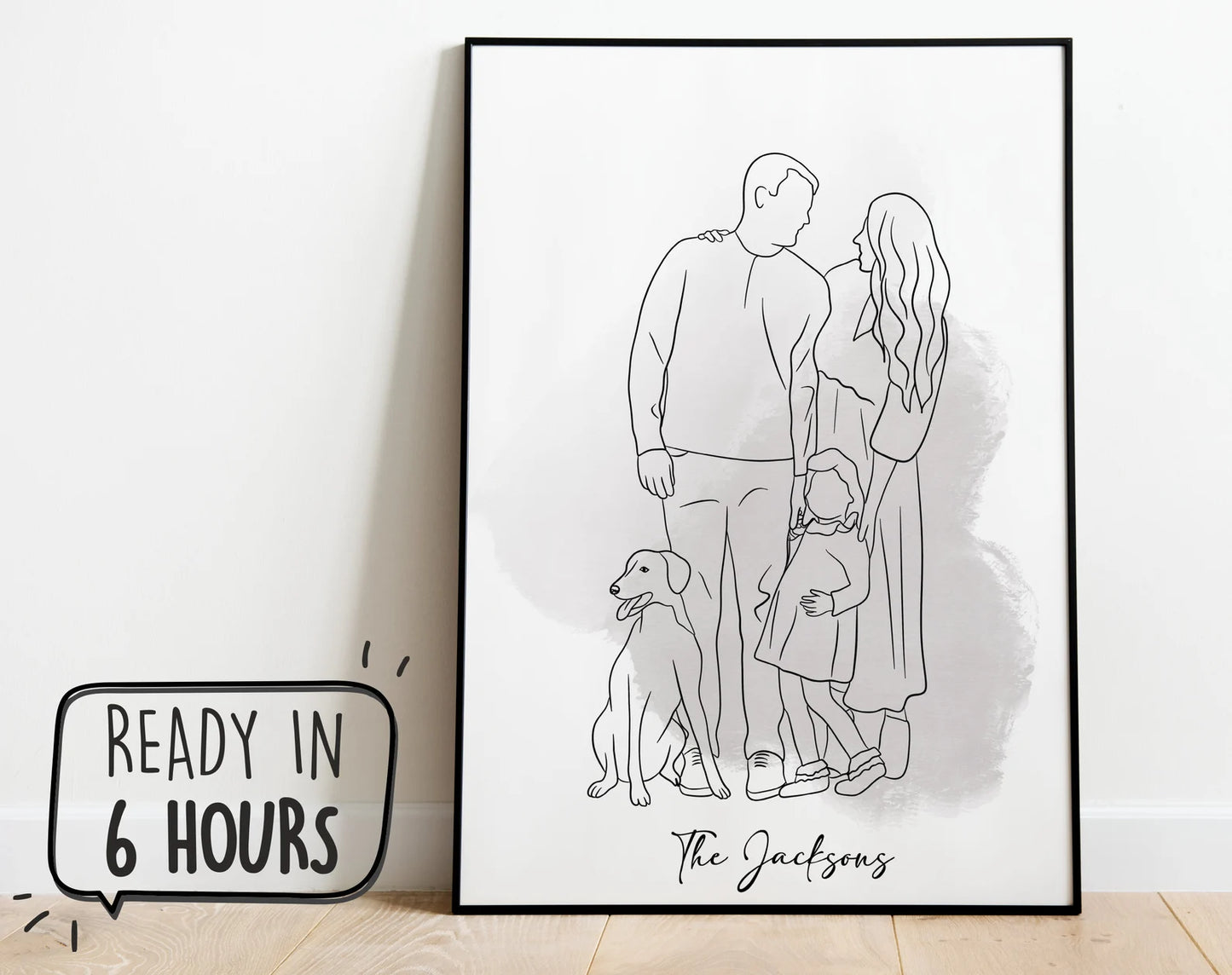Family &Couple Personalized Silhouette portrait - Hand made