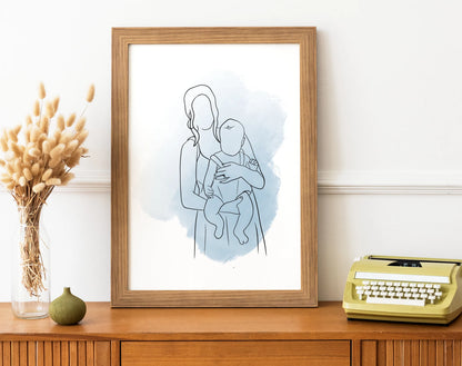 Family &Couple Personalized Silhouette portrait - Hand made