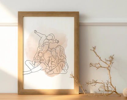 Family &Couple Personalized Silhouette portrait - Hand made