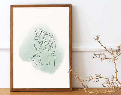 Family &Couple Personalized Silhouette portrait - Hand made