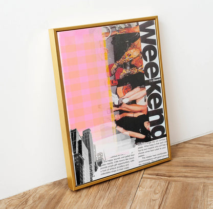 New York City Retro Art Print - Hand made