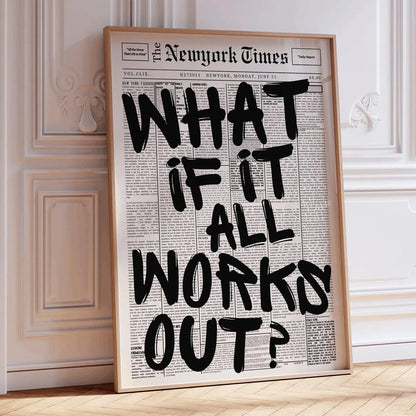 Black Positive Quote Print Newspaper - Hand made