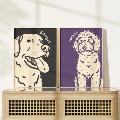 Modern Custom Dog Portrait - Hand made