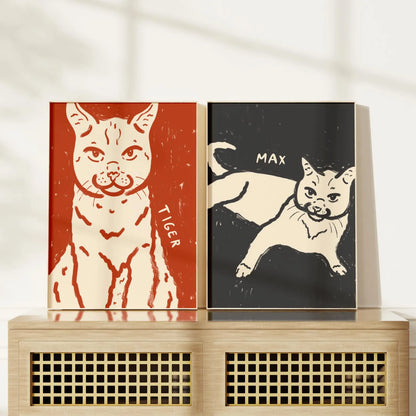 Modern Custom Dog Portrait - Hand made